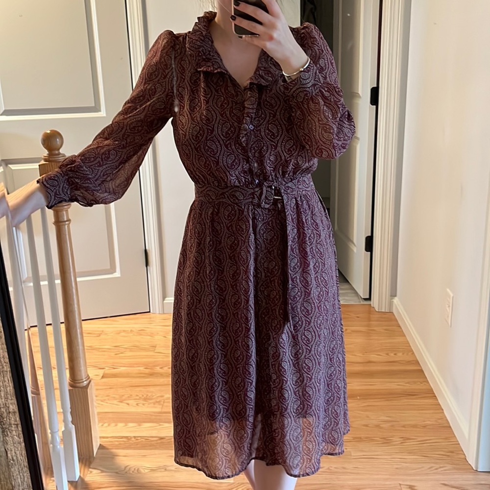 Banana Republic Belted Paisley Dress - Picture 1 of 7